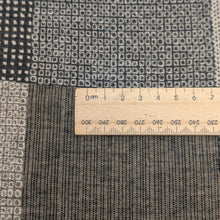 Load image into Gallery viewer, Close up of Japanese 100% Cotton Jacquard, Block Party, for sale at Minerva's Bower, ruler included for scale
