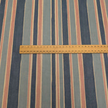 Load image into Gallery viewer, Japanese Cotton Batiste, Blue Stripe for sale at Minerva's Bower, ruler included for scale