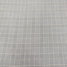 Load image into Gallery viewer, Plaid 100% cupro fabric in gray and white  for sale at Minerva's Bower