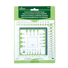 Load image into Gallery viewer, Clover swatch ruler and needle gauge for sale at Minerva's Bower