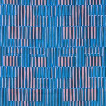 Load image into Gallery viewer, Pattern of blue and purple vertical bars on a blue background. Ruby Star Society fabric available at Minerva's Bower