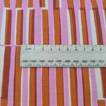 Load image into Gallery viewer, Ruby Star Society Fabric with pink and orange striped pattern and a ruler for scale. Available at Minerva's Bower