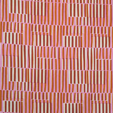 Load image into Gallery viewer, Patterned Ruby Star Society fabric with vertical stripes in shades of pink, orange, and white on a pink background. Available at Minerva's Bower