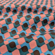 Load image into Gallery viewer, Close-up of Ruby Star Society fabric with a checkered pattern in pink, blue, and brown. Available at Minerva's Bower