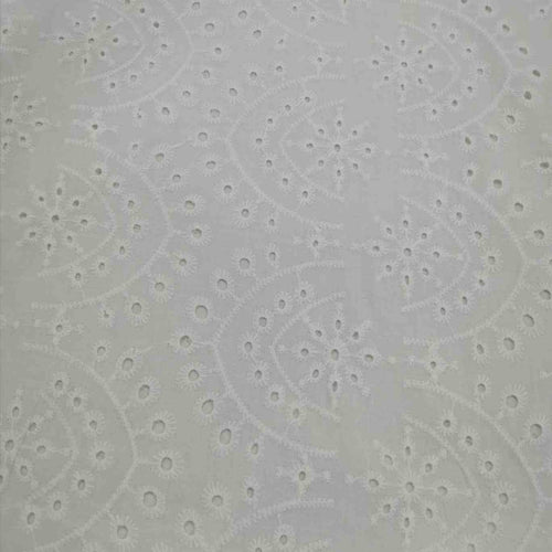 100% Cotton Embroidery Double Border, Winnie in White - 1/4 metre
