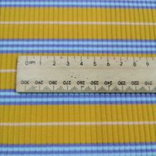 Load image into Gallery viewer, Ribbed Cotton Jersey, Mustard and Lavender Stripe - $31 per metre ($7.75 - 1/4 metre)