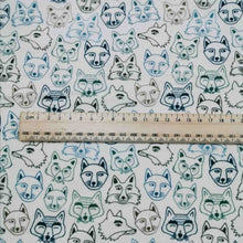 Load image into Gallery viewer, 100% Brushed Cotton Flannelette, Hello Fox Sycamore - 1/4 metre