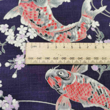 Load image into Gallery viewer, 100% Cotton Dobby, Koi on Purple - 1/4 metre