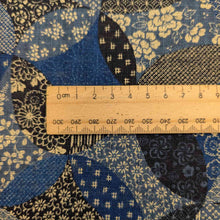 Load image into Gallery viewer, Flat lay of Japanese Cotton in Venn design. Available at Minerva's Bower. Ruler included for scale
