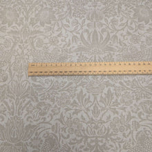 Load image into Gallery viewer, Japanese cotton with Strawberry Thief design in taupe, for sale at Minerva's Bower, ruler included for scale