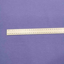 Load image into Gallery viewer, Flat lay of Organic Olympia Heavyweight Cotton Loop Back, Grape, for sale at Minerva's Bower, with ruler for colour accuracy
