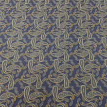 Load image into Gallery viewer, Patterned lyocell fabric with paisley design and a blue base, for sale at Minerva's Bower