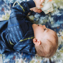 Load image into Gallery viewer, Baby hoodie in See You At Six Cotton French Terry, Sound Waves, fabric for sale at Minerva's Bower
