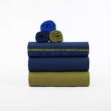 Load image into Gallery viewer, Stack of See You At Six Cotton French Terries, with Sound Waves, fabric for sale at Minerva's Bower