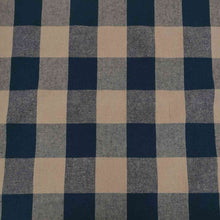 Load image into Gallery viewer, Beautiful yarn dyed pure cotton, in large gingham check of black and nutmeg. Available now at Minerva's Bower
