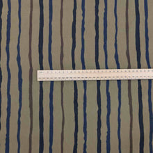 Load image into Gallery viewer, Flat lay of 100% cotton fine twill, tracks, for sale at Minerva's Bower, ruler included for scale