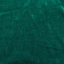 Load image into Gallery viewer, Flat lay of pure silk velvet in emerald colourway. Available at Minerva's Bower