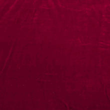 Load image into Gallery viewer, Flat lay of pure silk velvet in garnet colourway. Available at Minerva's Bower