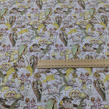 Load image into Gallery viewer, Flat lay of 100% Cotton, May Gibbs - Gossiping Gumnuts in Pink, for sale at Minerva's Bower, ruler included for scale
