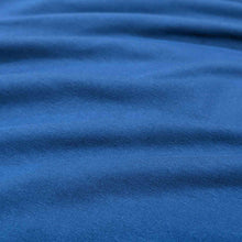 Load image into Gallery viewer, Flat lay of Olympia heavyweight loopback in marine colourway. Available at Minerva's Bower. Fabric draped to show how it handles