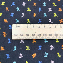 Load image into Gallery viewer, Flat lay of Ruby Star Society Flicker fabric in navy. Available at Minerva's Bower. Ruler included for scale