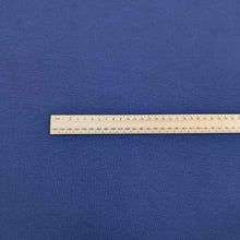 Load image into Gallery viewer, Flat lay of Stellar rayon rib, in indigo colourway. Available at Minerva's Bower. Ruler included for scale