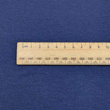 Load image into Gallery viewer, Flat lay of Stellar rayon rib, in indigo colourway. Available at Minerva's Bower. Ruler included for scale