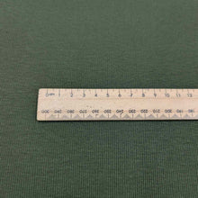 Load image into Gallery viewer, Flat lay of Stellar rayon spandex rib knit in khaki colourway. Available at Minerva's Bower. Ruler included for scale