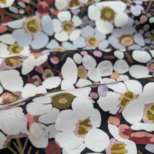 Load image into Gallery viewer, Wideback 270cm pure cotton in tea tree design. Available at Minerva's Bower. 
Fabric draped to show how it handles