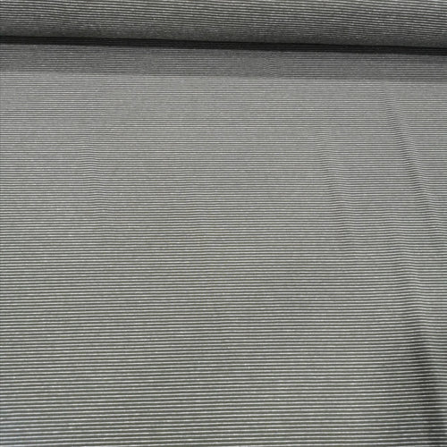 Cotton Jersey, Olive Fine White Stripe - 1/4 metre