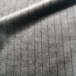 Italian Cotton Suiting Velvet, Charcoal Stripe - 1/4 metre
