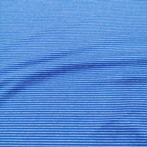 Cotton Jersey, Royal Fine White Stripe - 1/4 metre
