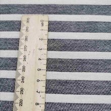 Load image into Gallery viewer, Heavy Cotton Twill, Aruba Stripe, Thin Navy - 1/4 metre