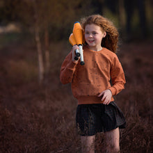 Load image into Gallery viewer, See You At Six Cotton French Terry, Scribbles, Autumn Leaf Brown