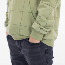 Load image into Gallery viewer, See You At Six Cotton French Terry, Thin Grid XL, Tea Green