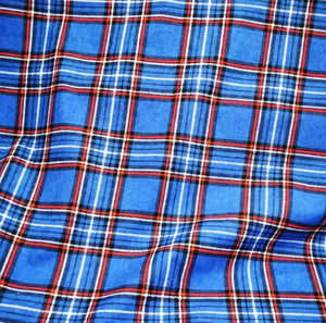 100% Brushed Cotton Flannelette, Royal Plaid - 1/4 metre- buy fabric online australia