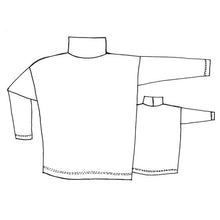 Load image into Gallery viewer, Sketch of Tessuti Patterns Monroe Turtleneck paper pattern available at MInerva's Bower