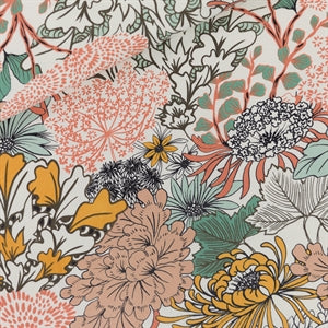 See You At Six Cotton French Terry, Sea Garden, Off White - $42 per metre ($10.50 - 1/4 metre)