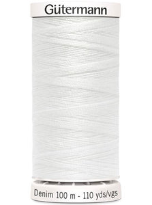 Gutermann Denim Thread available in 35colours, for sale at Minerva's Bower, 1016 Warm White