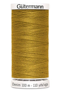 Gutermann Denim Thread available in 35colours, for sale at Minerva's Bower - 1970 Dark Gold
