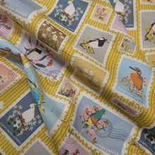 Load image into Gallery viewer, Cotton, Aussie Backyard Bird Stamps Mustard