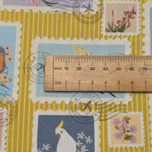 Load image into Gallery viewer, Cotton, Aussie Backyard Bird Stamps Mustard