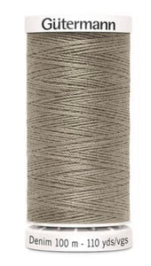 Gutermann Denim Thread available in 35 colours, for sale at Minerva's Bower, 2430 Dark Beige