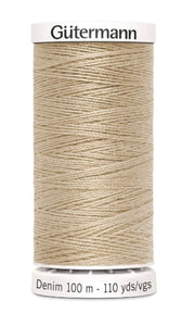Gutermann Denim Thread available in 35 colours, for sale at Minerva's Bower, 2795 Beige