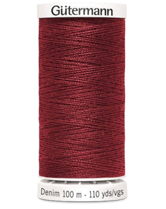 Gutermann Denim Thread available in 35 colours, for sale at Minerva's Bower, 4466 Burguny