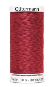 Gutermann Denim Thread available in 35colours, for sale at Minerva's Bower, 4495 Red