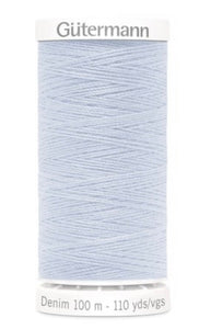 Gutermann Denim Thread available in 35colours, for sale at Minerva's Bower, 6140 
pale Blue