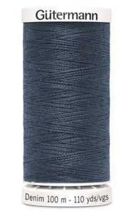 Gutermann Denim Thread available in 35colours, for sale at Minerva's Bower, 7635 Steel
