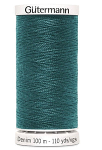 Gutermann Denim Thread available in 35 colours, for sale at Minerva's Bower, 7735 teal