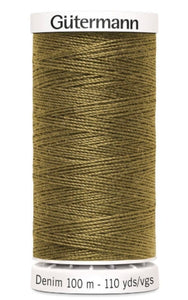Gutermann Denim Thread available in 35 colours, for sale at Minerva's Bower, 8955 Old Gold